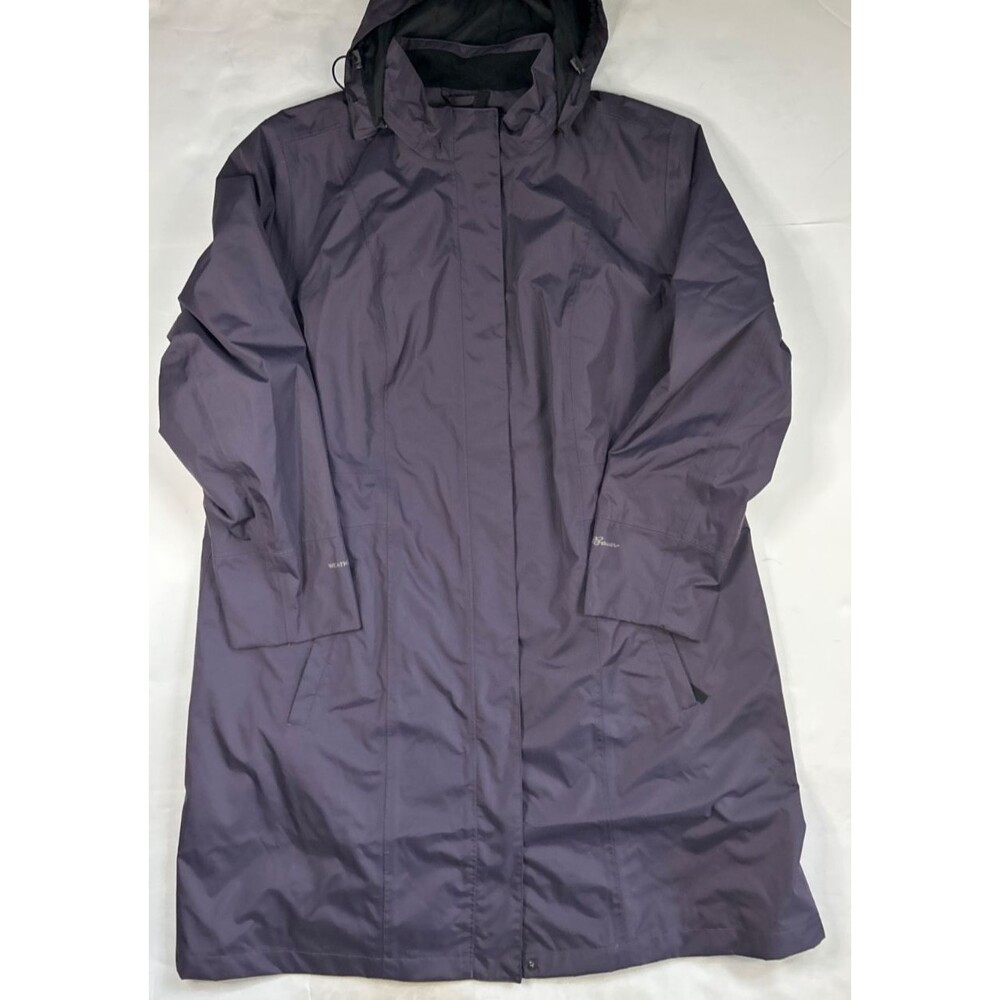 Eddie Bauer WeatherEdge Womens Hooded Trench Waterproof Rain Wind Coat Purple 2X